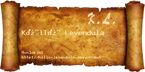 Kálló Levendula névjegykártya